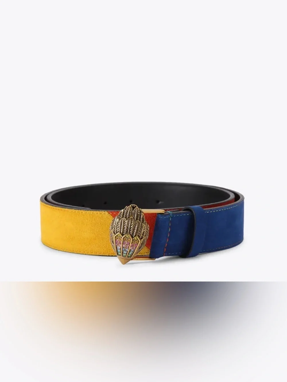 KURT GEIGER London Kensington Eagle Buckle Suede Multicolor Belt Size S/M - NEW